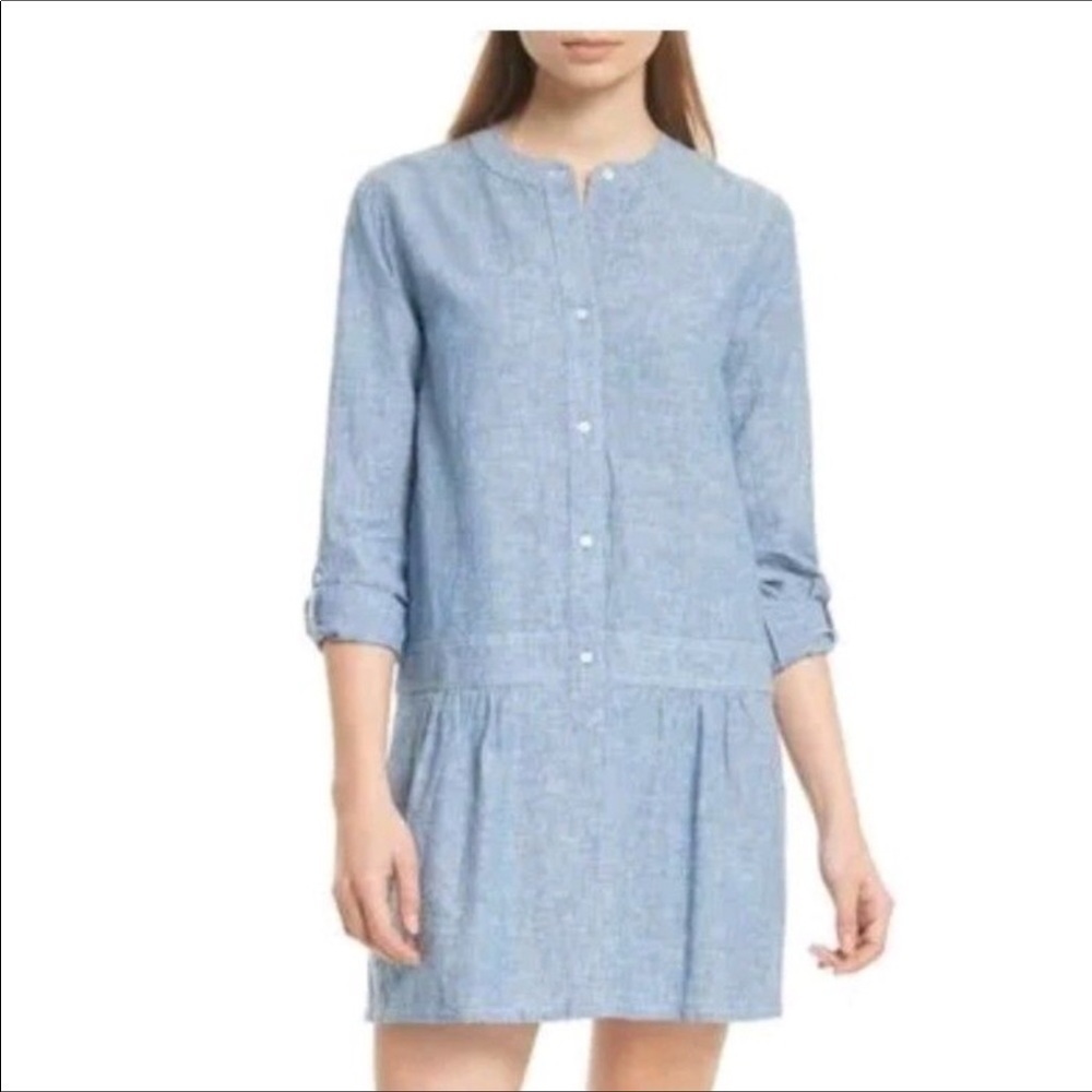 Soft Joie Amiri light blue linen blend casual dress Size Medium